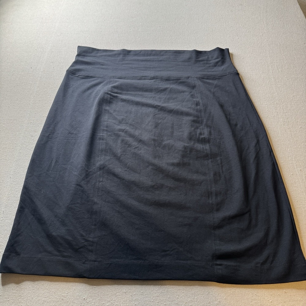 Lori Goldstein Women's Black Cotton Stretch Midi A-line Skirt Plus Size 1X - Picture 2 of 7